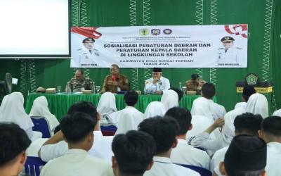 Satpol PP dan Damkar HST Sosialisasikan Perda Nomor 6 Tahun tentang Ketentraman dan Ketertiban Umum di MAN 1 HST